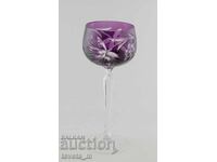 Goblet, wine glass, double-layered cut crystal, Germany