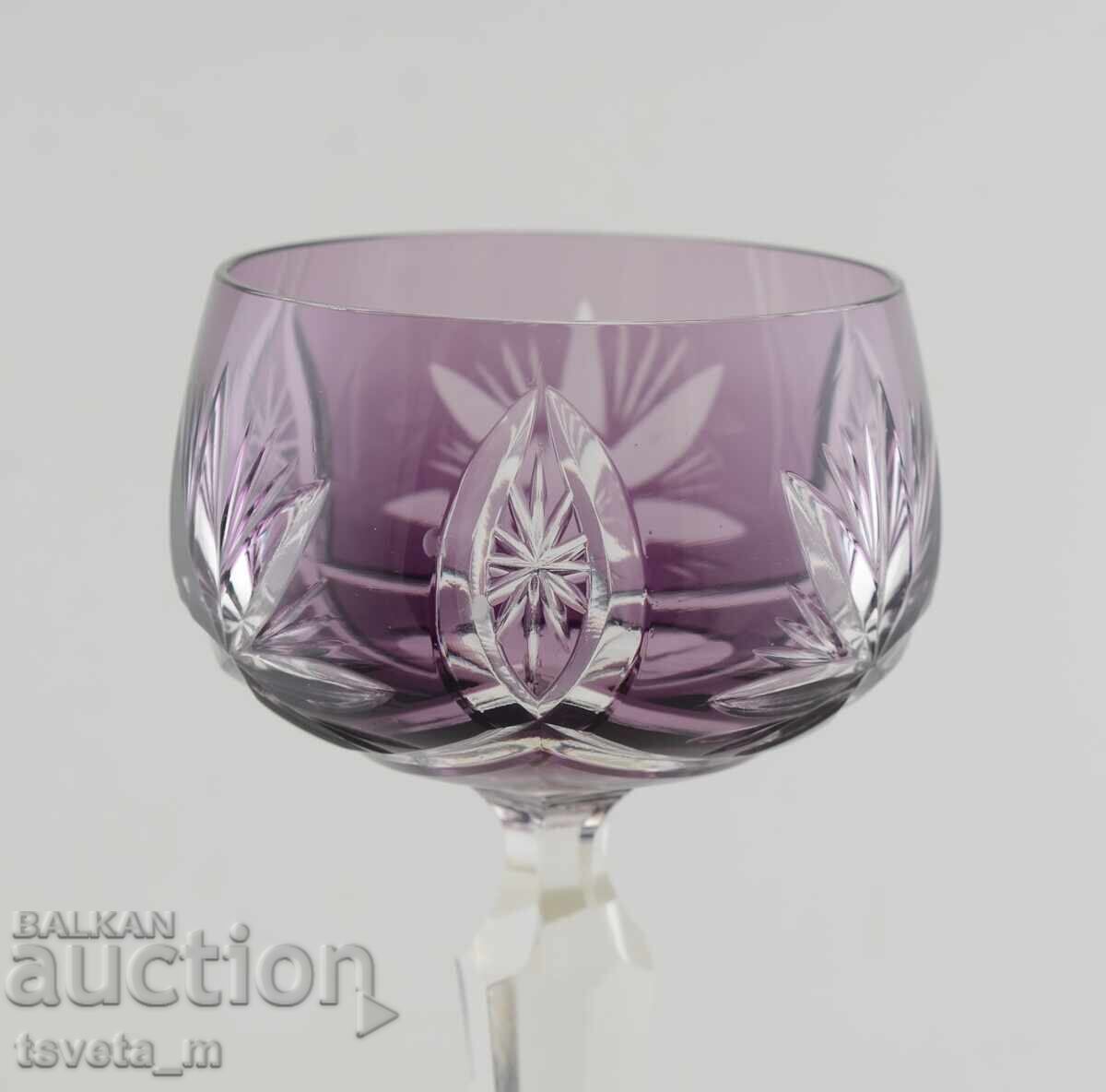 Бокал, чаша за вино, двупластов рязан кристал, Германия с цена 23.00 лв. | € 11.76 Бокал, чаша за вино, двупластов рязан кристал, Германия с цена 23.00 лв. | € 11.76