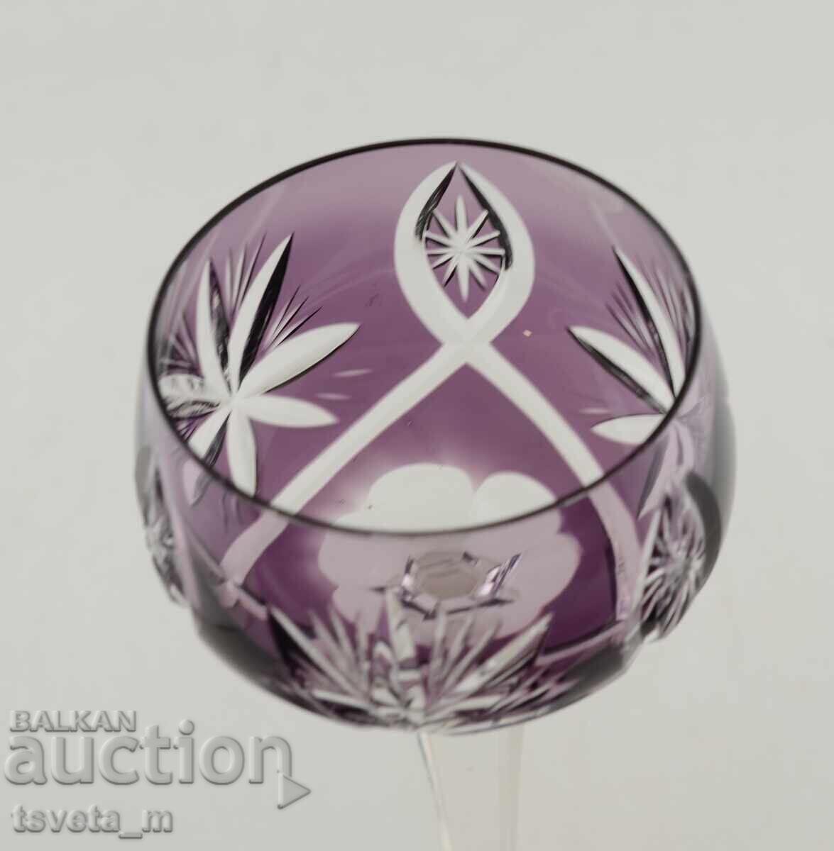 Аукцион Бокал, чаша за вино, двупластов рязан кристал, Германия Аукцион Бокал, чаша за вино, двупластов рязан кристал, Германия