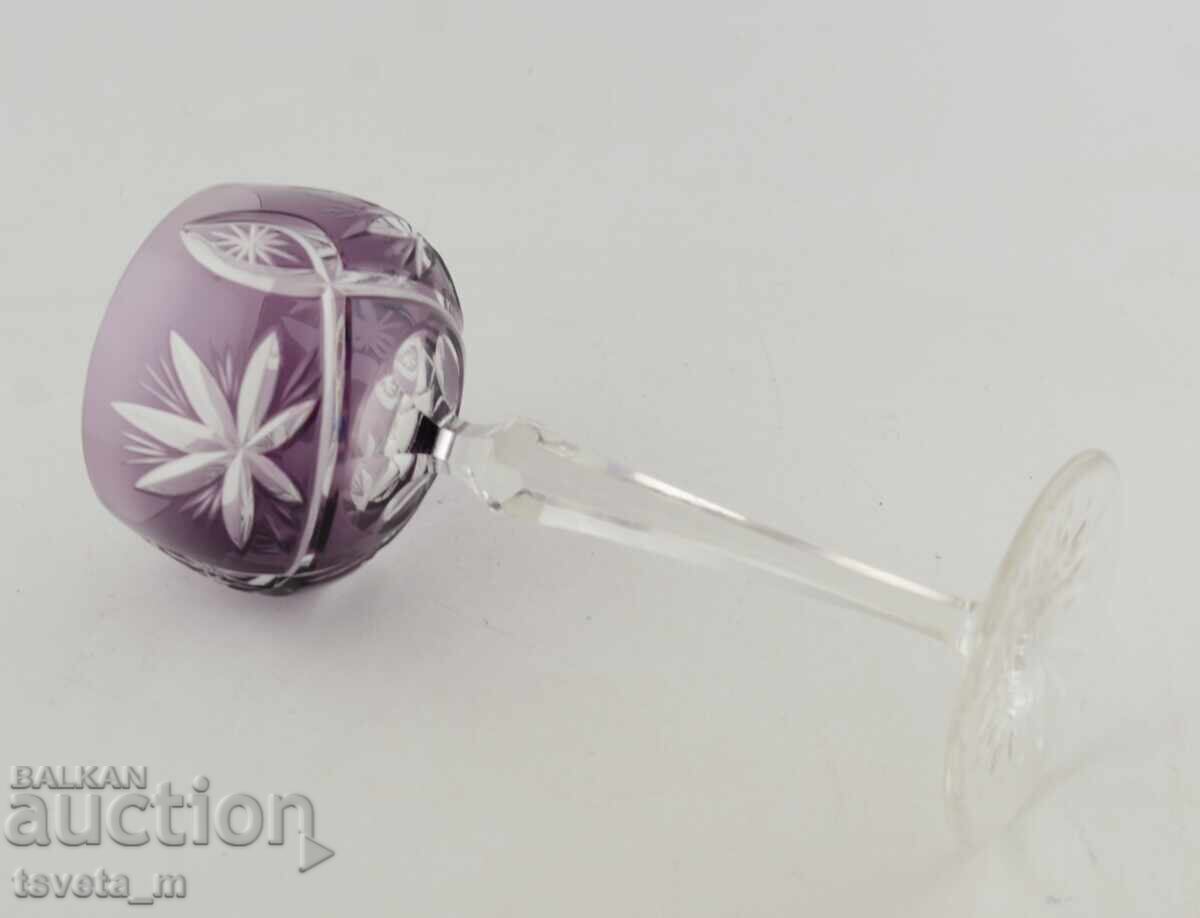 Бокал, чаша за вино, двупластов рязан кристал, Германия - 5 Бокал, чаша за вино, двупластов рязан кристал, Германия - 5