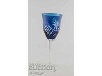 Goblet, wine glass, double-layered cut crystal, Germany