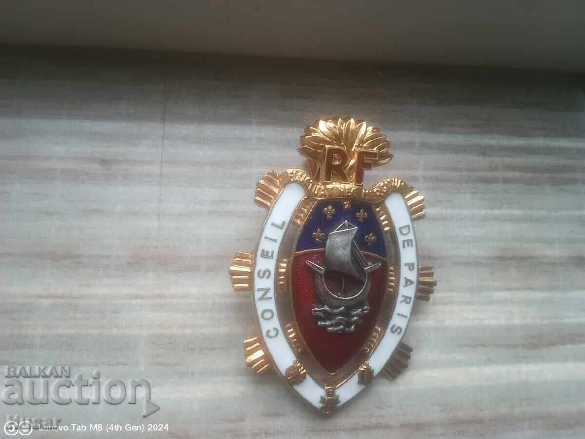 Insigna de membru al Consiliului de la Paris, rară