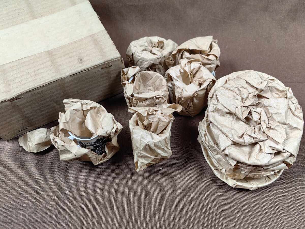 UNUSED PORCELAIN COFFEE SET CUP SAUCER CUPS SET with price 29.00 BGN | € 14.83 UNUSED PORCELAIN COFFEE SET CUP SAUCER CUPS SET with price 29.00 BGN | € 14.83