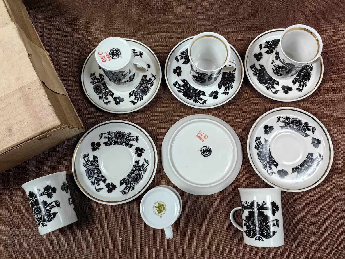 Auction UNUSED PORCELAIN COFFEE SET CUP SAUCER CUPS SET Auction UNUSED PORCELAIN COFFEE SET CUP SAUCER CUPS SET