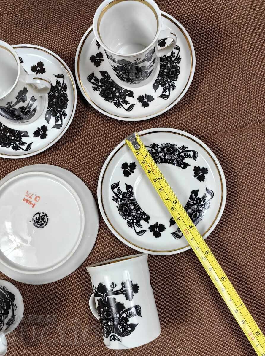 Delivery of UNUSED PORCELAIN COFFEE SET CUP SAUCER CUPS SET Delivery of UNUSED PORCELAIN COFFEE SET CUP SAUCER CUPS SET