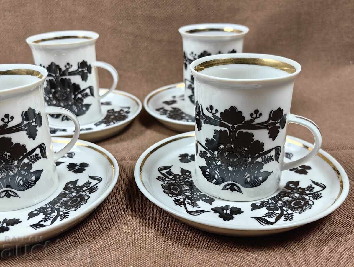 UNUSED PORCELAIN COFFEE SET CUP SAUCER CUPS SET - 7 UNUSED PORCELAIN COFFEE SET CUP SAUCER CUPS SET - 7