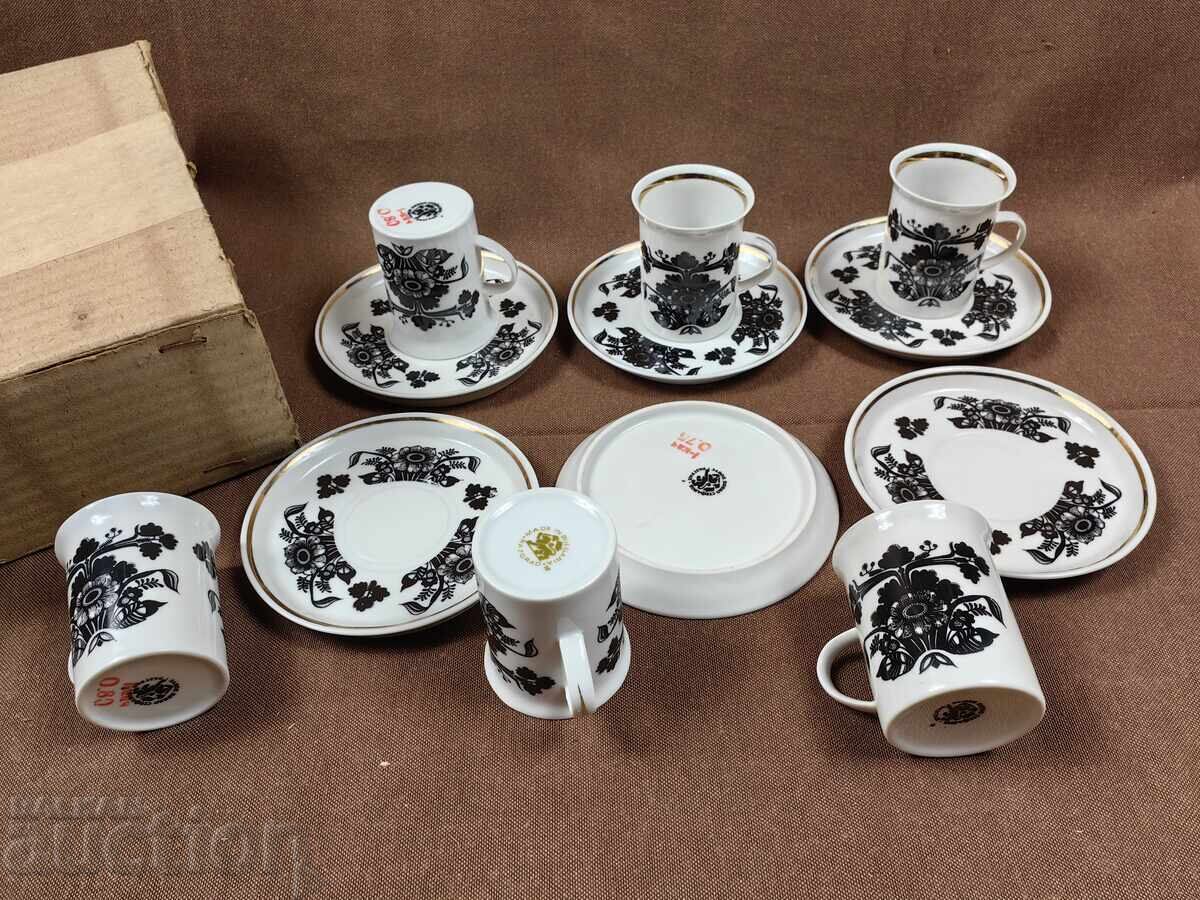 UNUSED PORCELAIN COFFEE SET CUP SAUCER CUPS SET UNUSED PORCELAIN COFFEE SET CUP SAUCER CUPS SET