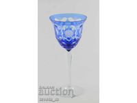 Goblet, wine glass, double-layered cut crystal, Germany