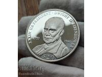 Възпоменателна сребърна монета 20 Dollars Eisenhower