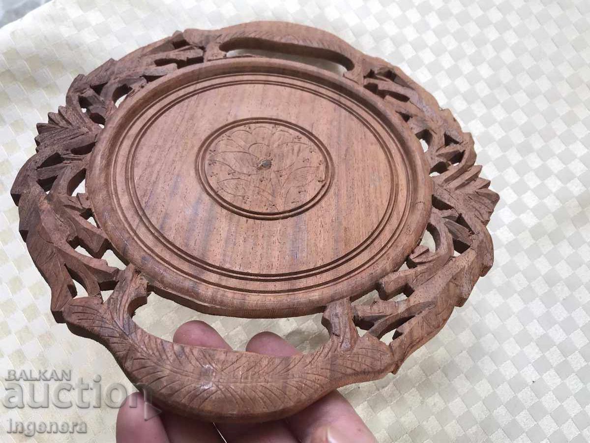 Auction TRAY PLATE PLATE ROSE DRAWING WOOD CARVING OPENWORK Auction TRAY PLATE PLATE ROSE DRAWING WOOD CARVING OPENWORK
