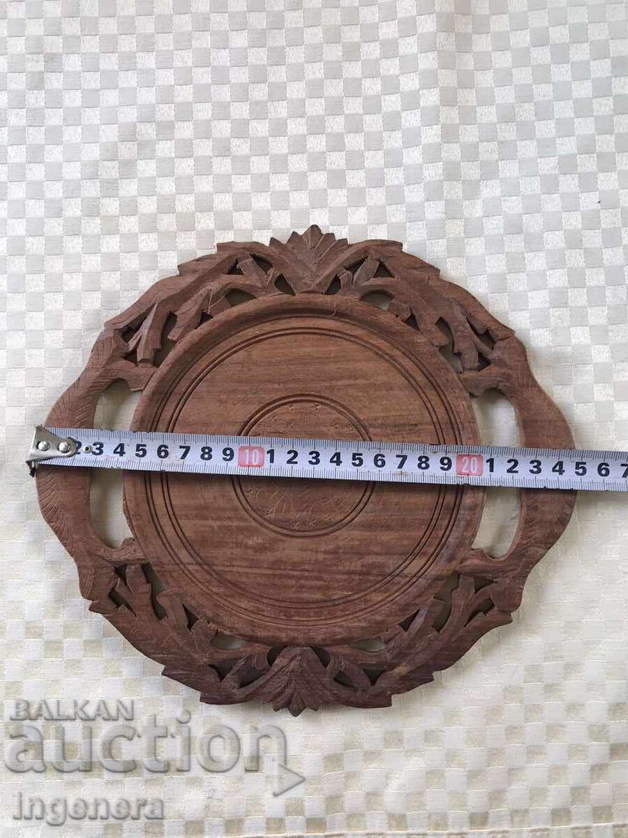 TRAY PLATE PLATE ROSE DRAWING WOOD CARVING OPENWORK - 5 TRAY PLATE PLATE ROSE DRAWING WOOD CARVING OPENWORK - 5