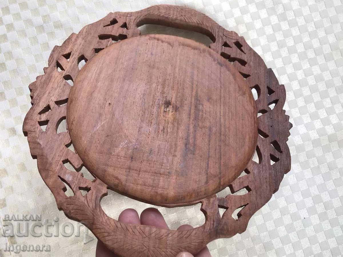 TRAY PLATE PLATE ROSE DRAWING WOOD CARVING OPENWORK - 7 TRAY PLATE PLATE ROSE DRAWING WOOD CARVING OPENWORK - 7
