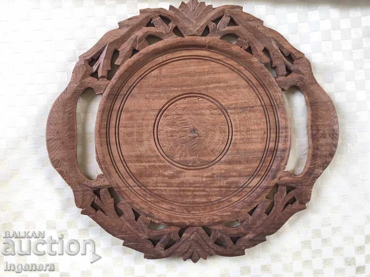 TRAY PLATE PLATE ROSE DRAWING WOOD CARVING OPENWORK TRAY PLATE PLATE ROSE DRAWING WOOD CARVING OPENWORK