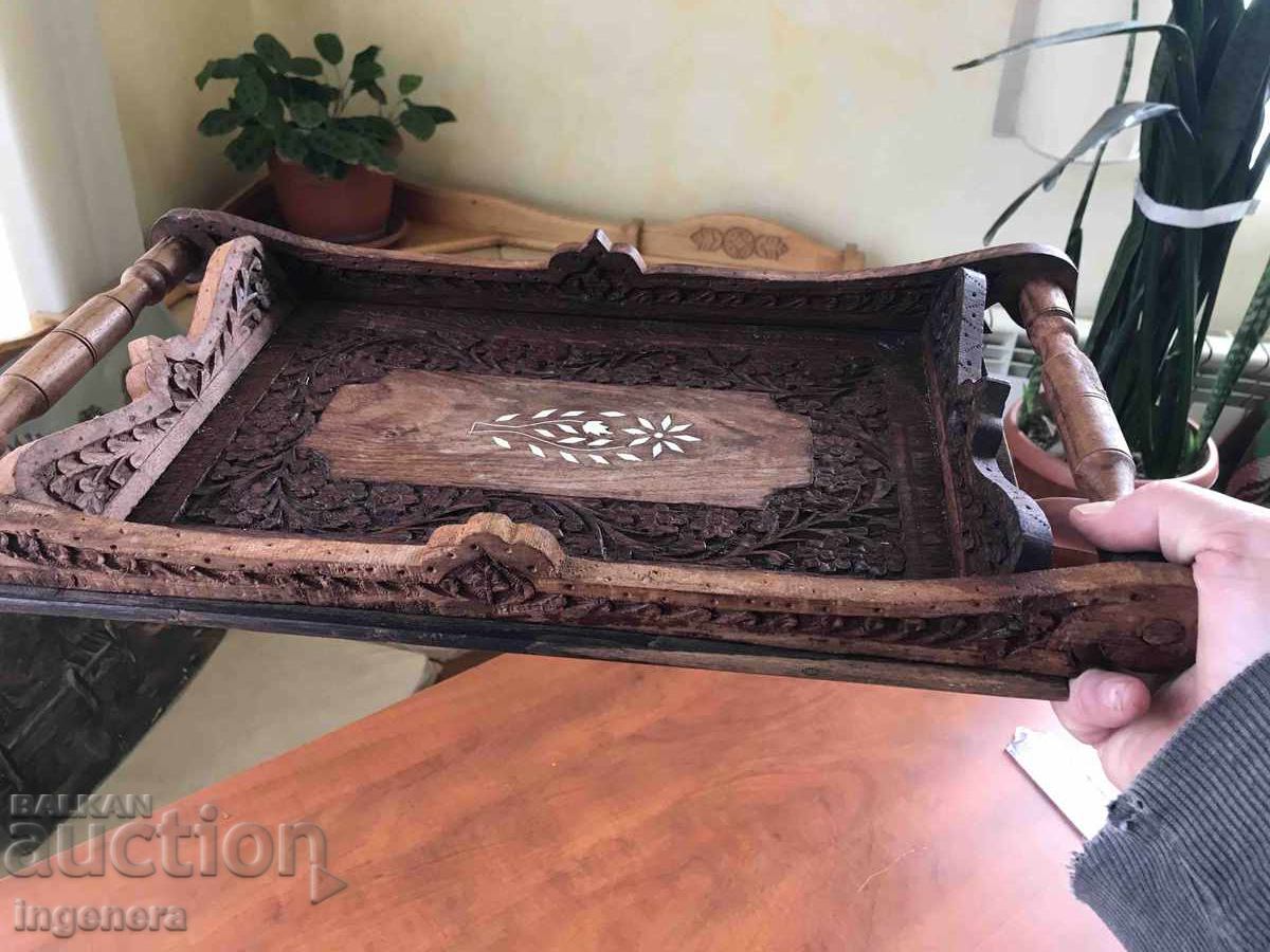 ПОДНОС ТАБЛА ЗА СЕРВИРАНЕ ДЪРВО НАСИТЕНА ДЪРВОРЕЗБА - 5 ПОДНОС ТАБЛА ЗА СЕРВИРАНЕ ДЪРВО НАСИТЕНА ДЪРВОРЕЗБА - 5