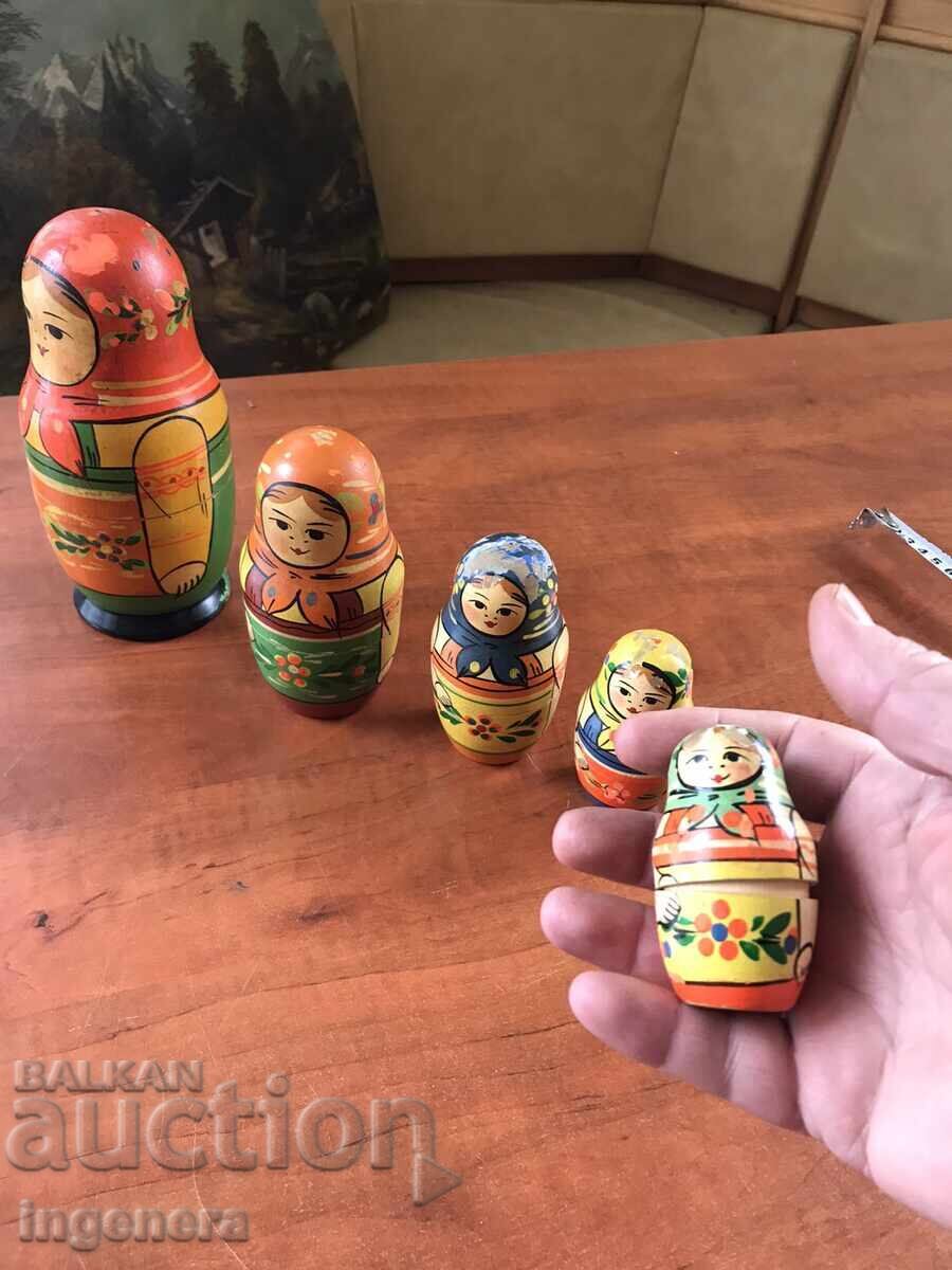 MATRYOSHKA DOLL SET WOODEN DOLL VINTAGE - 5
