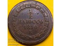 1/2 bayoko 1850 Vatican ROME 23mm bronze