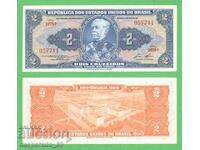 (¯`'•.¸ BRAZILIA 2 cruzeiros 1958 UNC ¸.•'´¯)