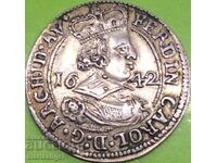 Austria 3 Kreuzer 1642 Ferdinand Card Tyrol silver