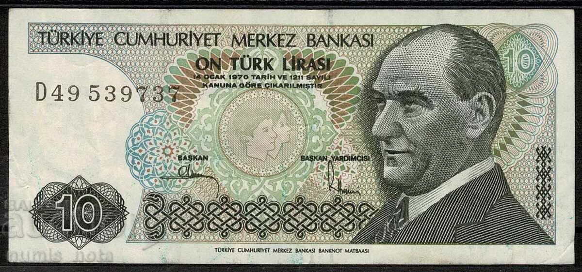 Turcia 10 lire 1970 UNC Turcia 10 lire 1970 UNC