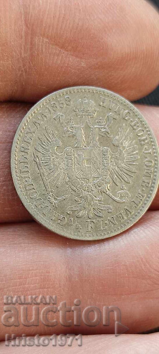 1/4 Florin 1858 cu preț € 26.00 | 50.85 BGN