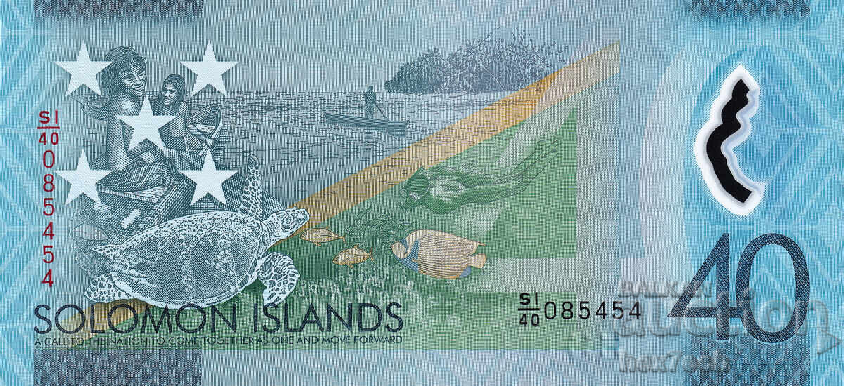 Auction ❤️ ⭐ Solomon Islands 2018 40 dollars polymer UNC new ⭐ ❤️ Auction ❤️ ⭐ Solomon Islands 2018 40 dollars polymer UNC new ⭐ ❤️