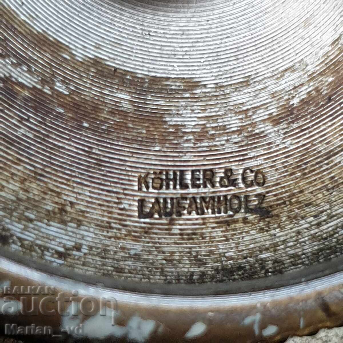 Table clock KÖHLER & CO. / LAUFAMHOLZ, from WW2 with price 400.00 BGN | € 204.52