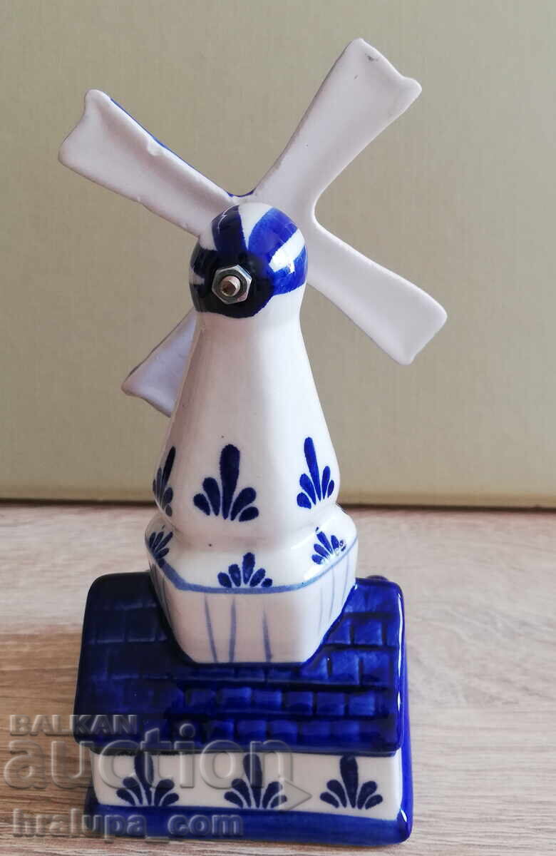 Auction Figure Windmill Delft Blue Holland hand painted Auction Figure Windmill Delft Blue Holland hand painted