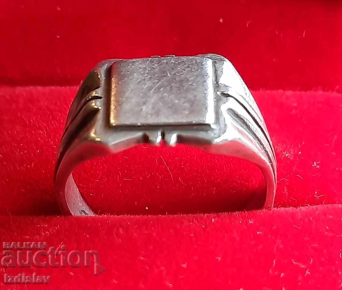 Παλιό ασημένιο ανδρικό δαχτυλίδι - 5