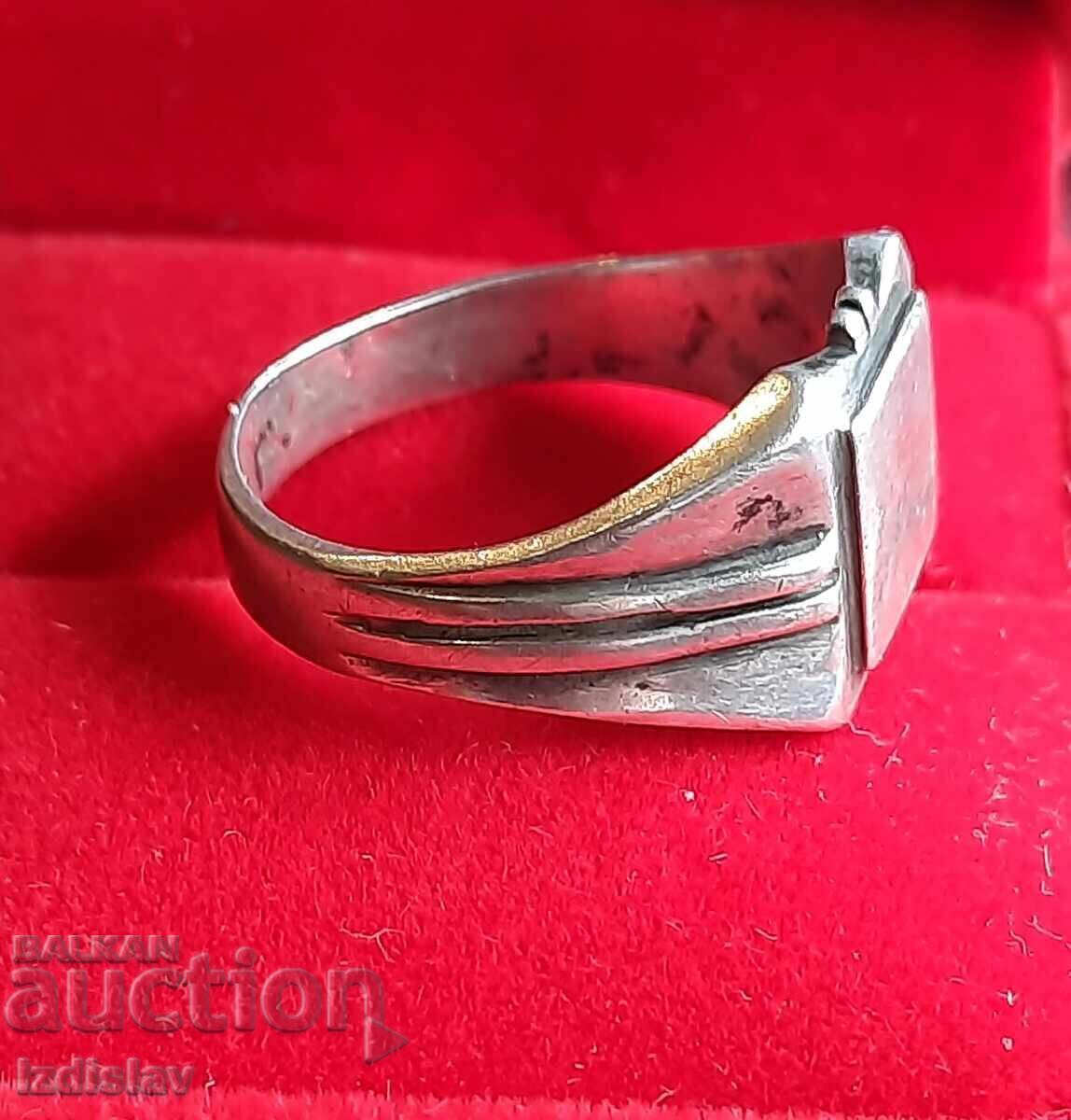 Old silver men's ring - 6