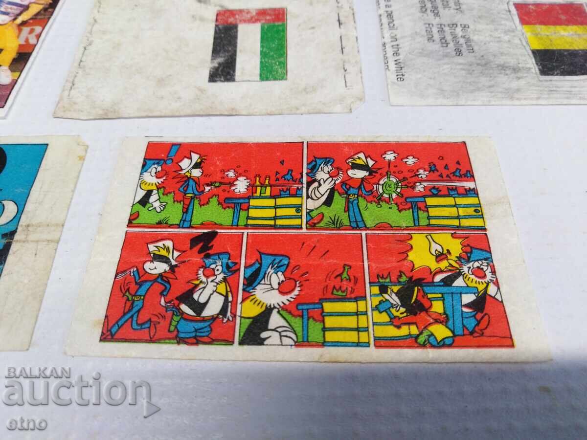 Παράδοση 17 παλιά αυτοκόλλητα από τσίχλες