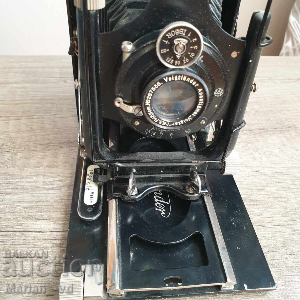 Livrarea Cameră Voigtlander Avus 9x12 Placă 1:6.3 F=13.5cm Livrarea Cameră Voigtlander Avus 9x12 Placă 1:6.3 F=13.5cm