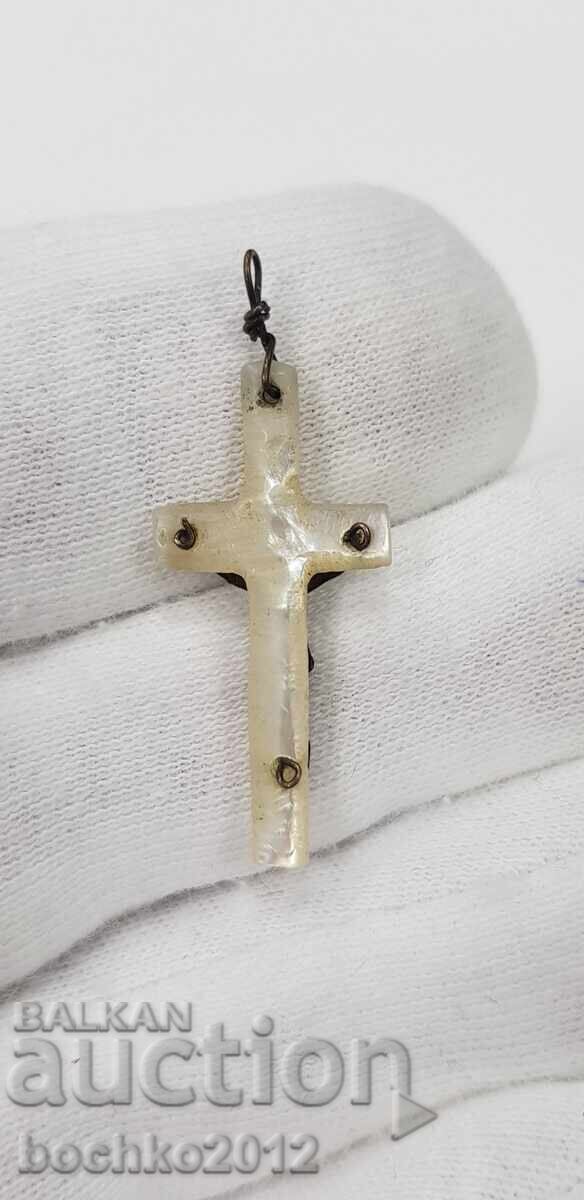 Collectible Renaissance mother-of-pearl cross of Jesus Christ, 19th-20th century. with price 28.00 BGN | € 14.32