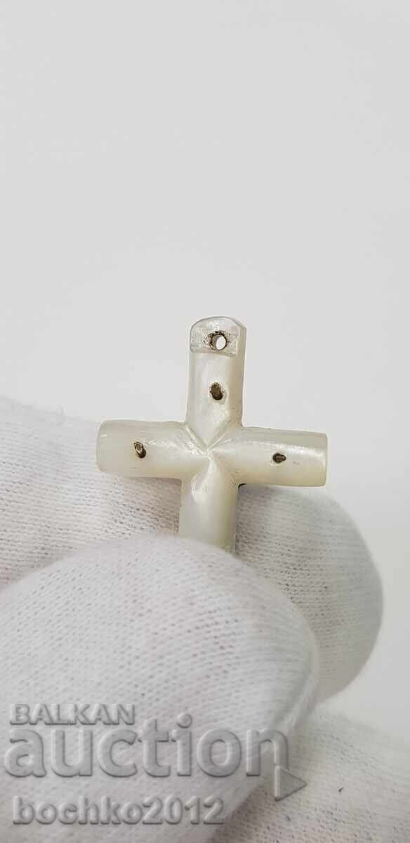 Collectible old mother-of-pearl cross Jesus Christ 20th century - 6 Collectible old mother-of-pearl cross Jesus Christ 20th century - 6