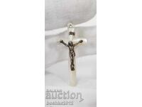 Collectible old mother-of-pearl cross Jesus Christ 20th century