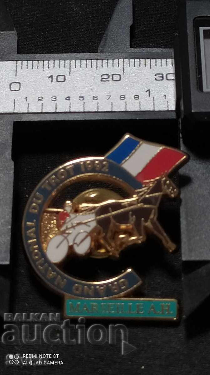 Grand national du trot 1992 badge with price 2.99 BGN | € 1.53 Grand national du trot 1992 badge with price 2.99 BGN | € 1.53