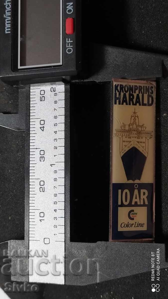 Auction Kronprins Harald Badge - Color Line Auction Kronprins Harald Badge - Color Line