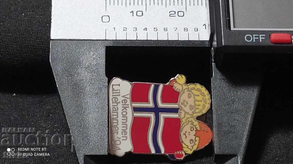 Olympiad Lillehammer 94 badge with price 2.99 BGN | € 1.53