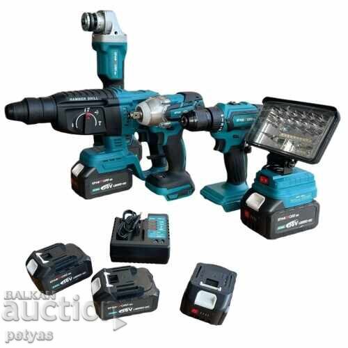 Set of 5 cordless tools 3 batteries KraftRoyal