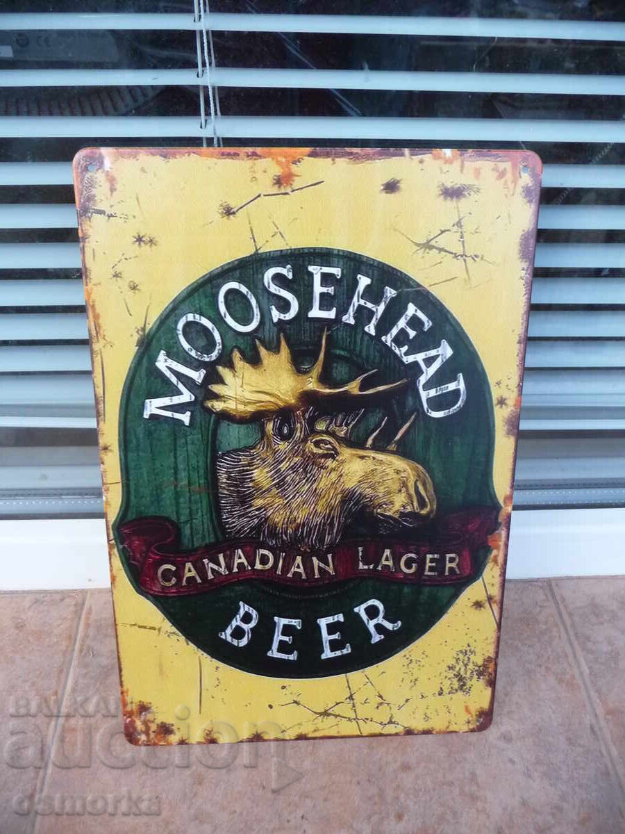 Metal sign Canadian beer Moosehead moose Canada Lager beer Metal sign Canadian beer Moosehead moose Canada Lager beer