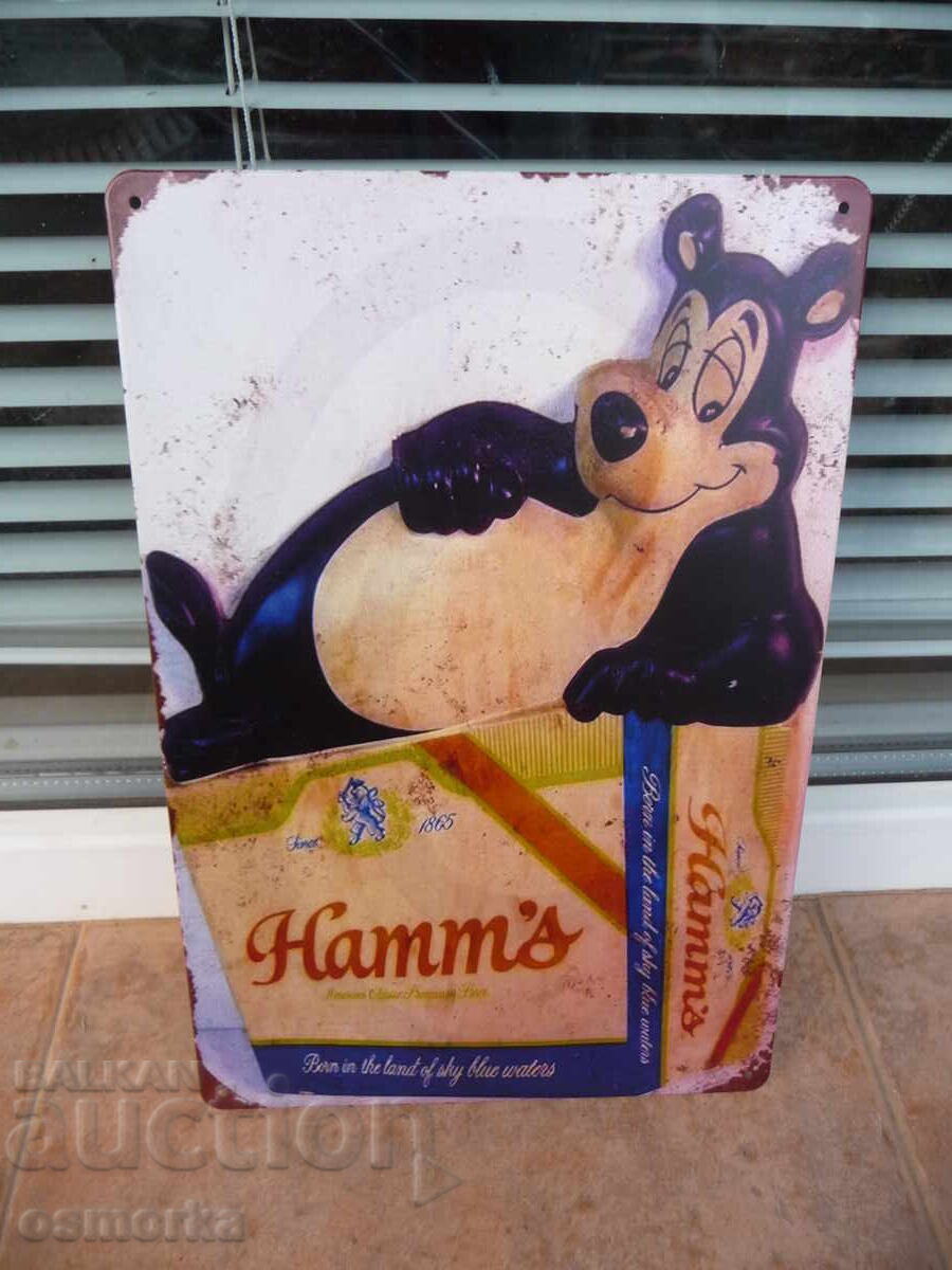 Metal sign Hamm's beer beer bear advertising retro decorations