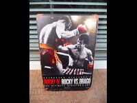 Metal sign Movie Rocky 4 Sylvester Stallone boxing ring action