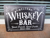 Metal sign Whiskey bar Welcome Scottish Irish