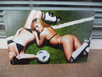 Metal sign football cool girls stadium ball thong