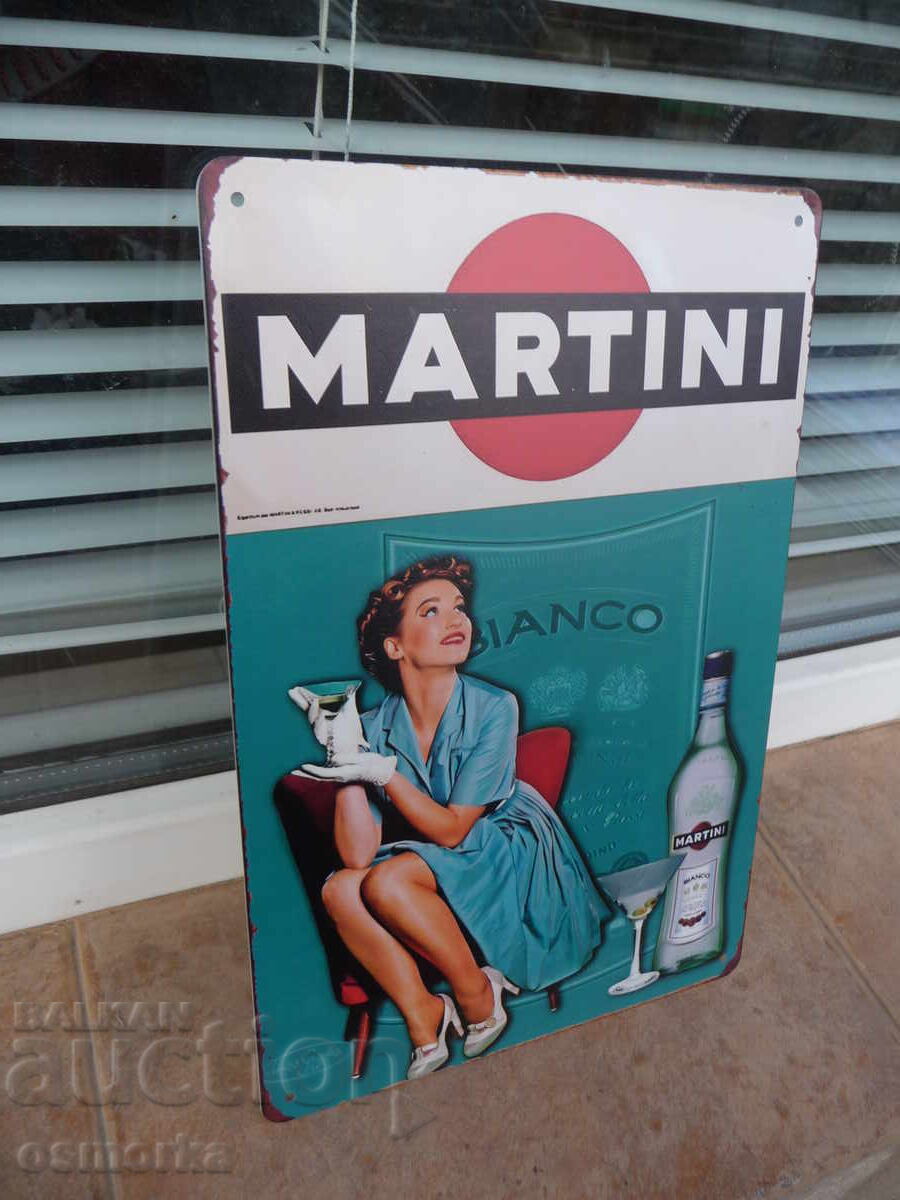 Metal sign alcohol Martini Blanco cocktail girl advertising with price 18.00 BGN | € 9.20 Metal sign alcohol Martini Blanco cocktail girl advertising with price 18.00 BGN | € 9.20