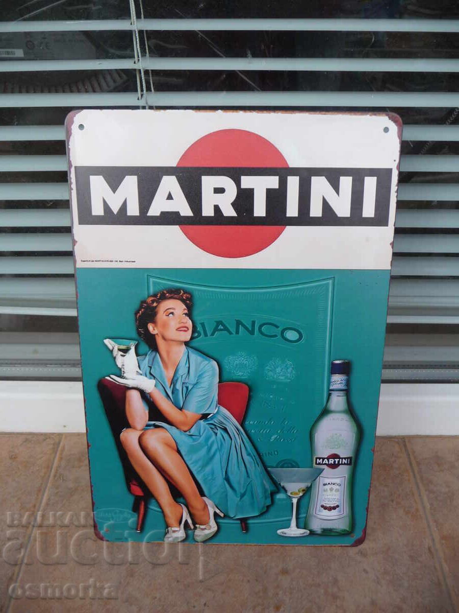 Metal sign alcohol Martini Blanco cocktail girl advertising Metal sign alcohol Martini Blanco cocktail girl advertising