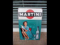 Metal sign alcohol Martini Blanco cocktail girl advertising