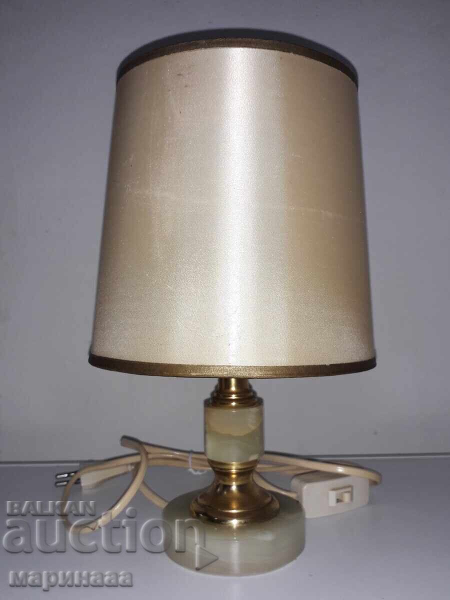 LAMP. ONYX, BRASS