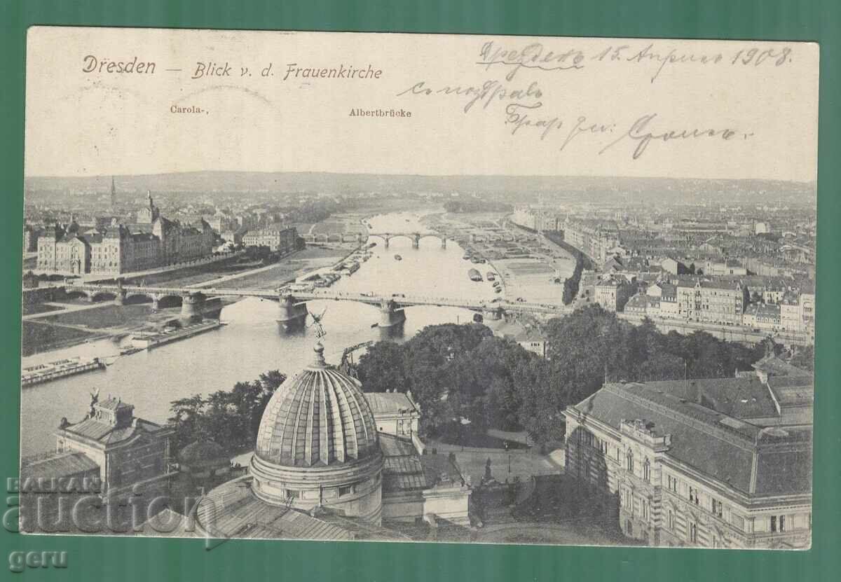 Auction  Germany DR Germany 1908 traveled Dresden-Ruse Mi 70 kk2