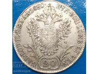 Austria 1820 20 Kreuzer A - Vienna silver