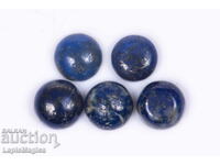 5 τεμάχια μπλε lapis lazuli 7,60ct 7mm στρογγυλό cabochon #1